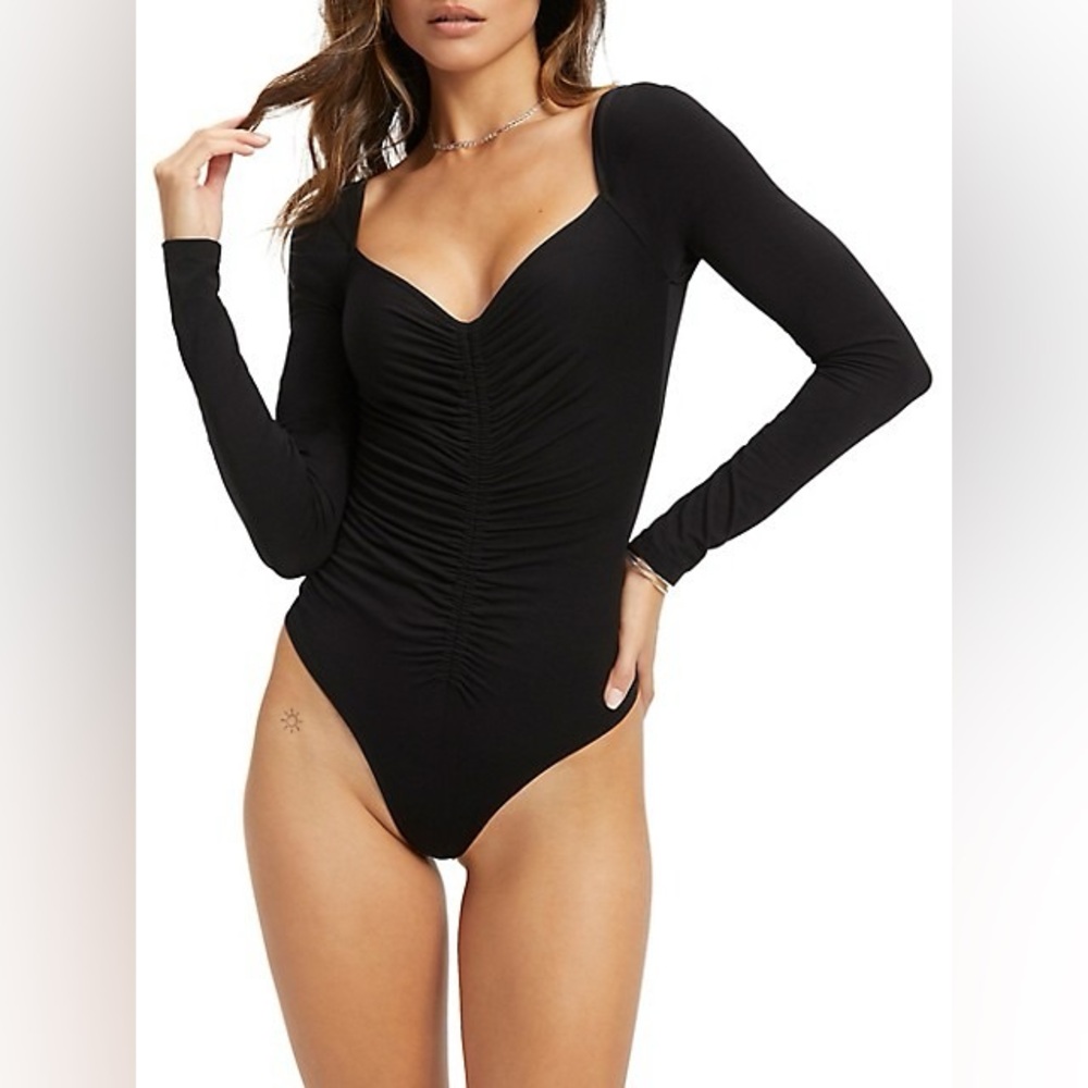 Good American Bodysuit black women's shirt medium size 2 long sleeve top